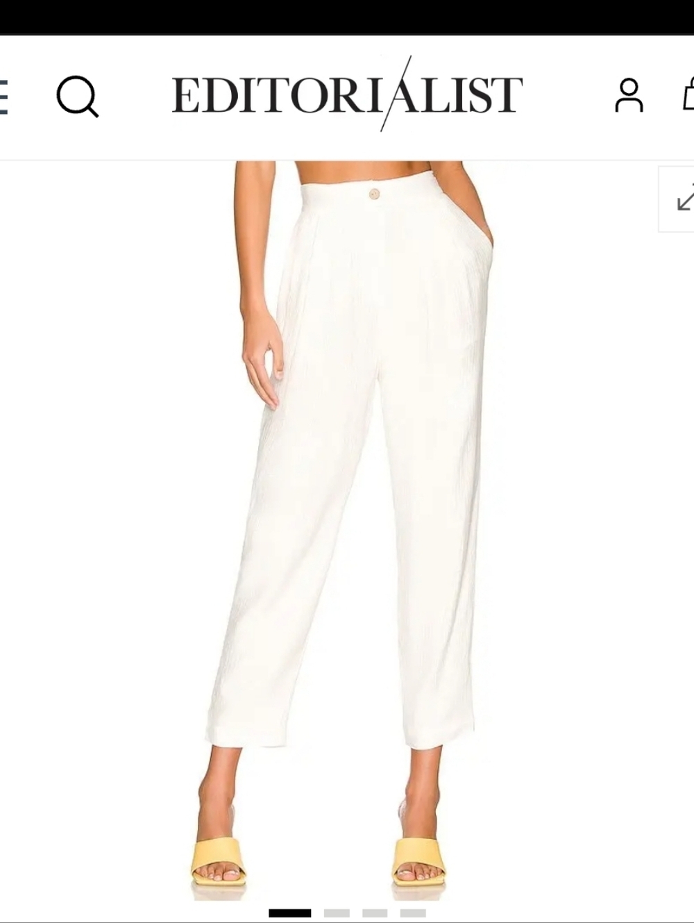 MAJORELLE Fayette Pant High-Rise Pleated White Tapered Sz Xs